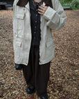 Corduroy Collar Two-Tone Jacket