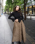 Design jacquard flare skirt