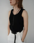 Back open knit tops