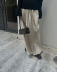 Satin wrinkle processing skirt
