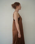 Race satin camisole one-piece