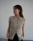 Bouclé knit polo