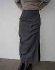 Tuck drape skirt
