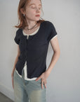 Layered lib half sleeve tops
