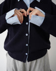 Shirt docking knit cardigan