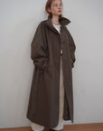 Curve sleeve raglan trench coat