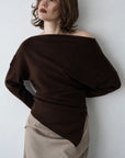 Unbalance knit tops