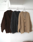 Shaggy mohair long cardigan
