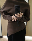 Unbalance knit tops