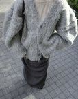 Shaggy mohair cardigan