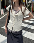 Layered lib half sleeve tops