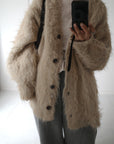 Shaggy mohair long cardigan