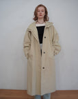 Curve sleeve raglan trench coat