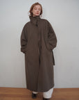 Curve sleeve raglan trench coat