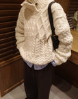 Asymmetric cable knit