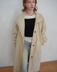 Curve sleeve raglan trench coat