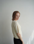 Cross design half sleeve knit