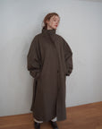 Curve sleeve raglan trench coat