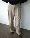 Side pleats slacks pants