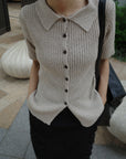 Bouclé knit polo
