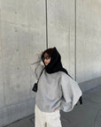Curve sleeve sweat pullover