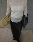 Wave tulle sheer top