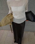 Wave tulle sheer top