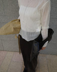 Wave tulle sheer top