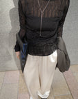 Wave tulle sheer top