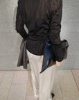 Wave tulle sheer top