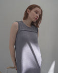 Slab flannel knit one-piece