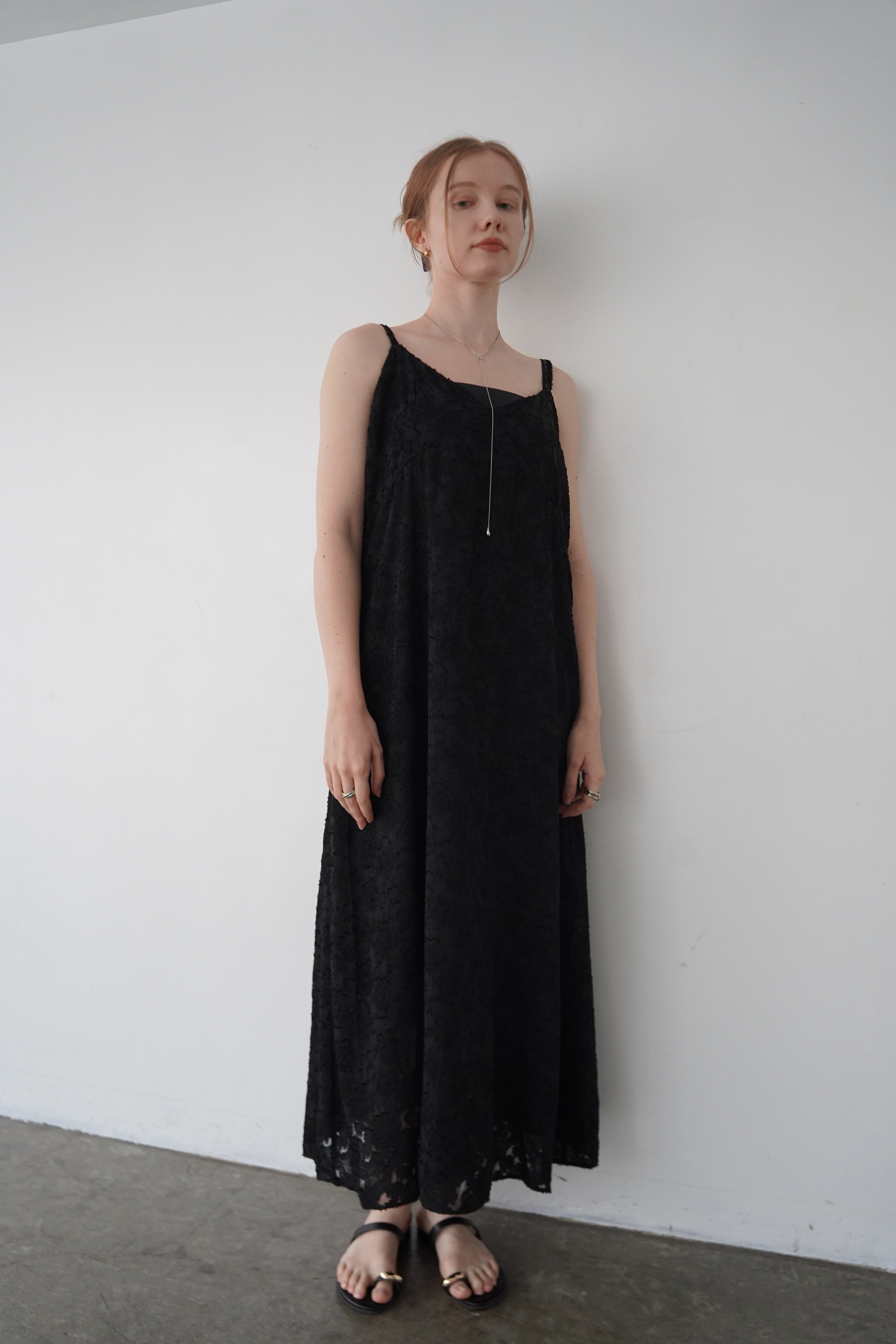 Jacquard camisole one-piece