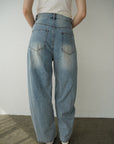 Curve balloon denim pants