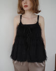 Front ribbon shaggy top
