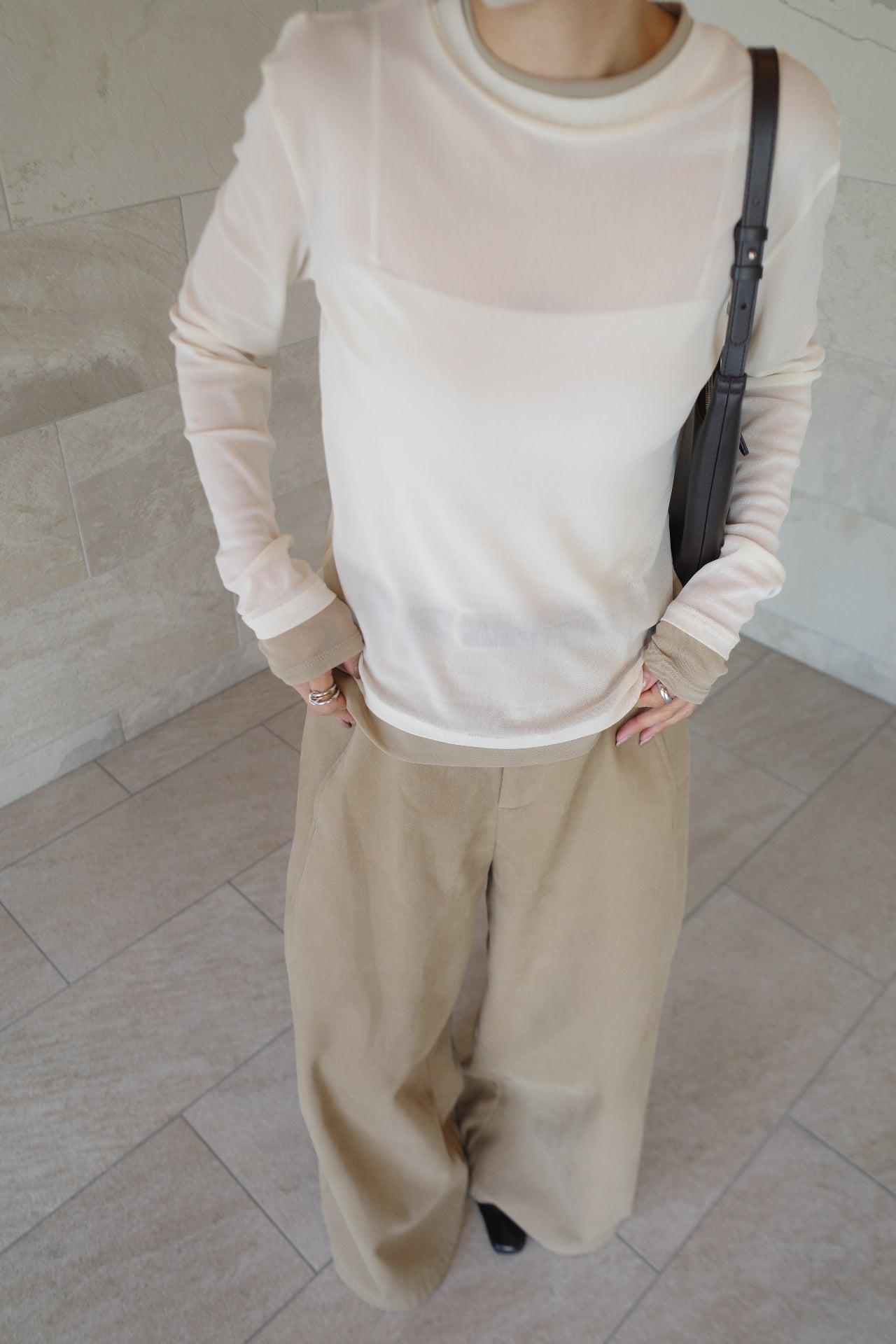 Layered see-through top