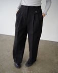 Button tuck slacks