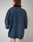 Corduroy Collar Two-Tone Jacket