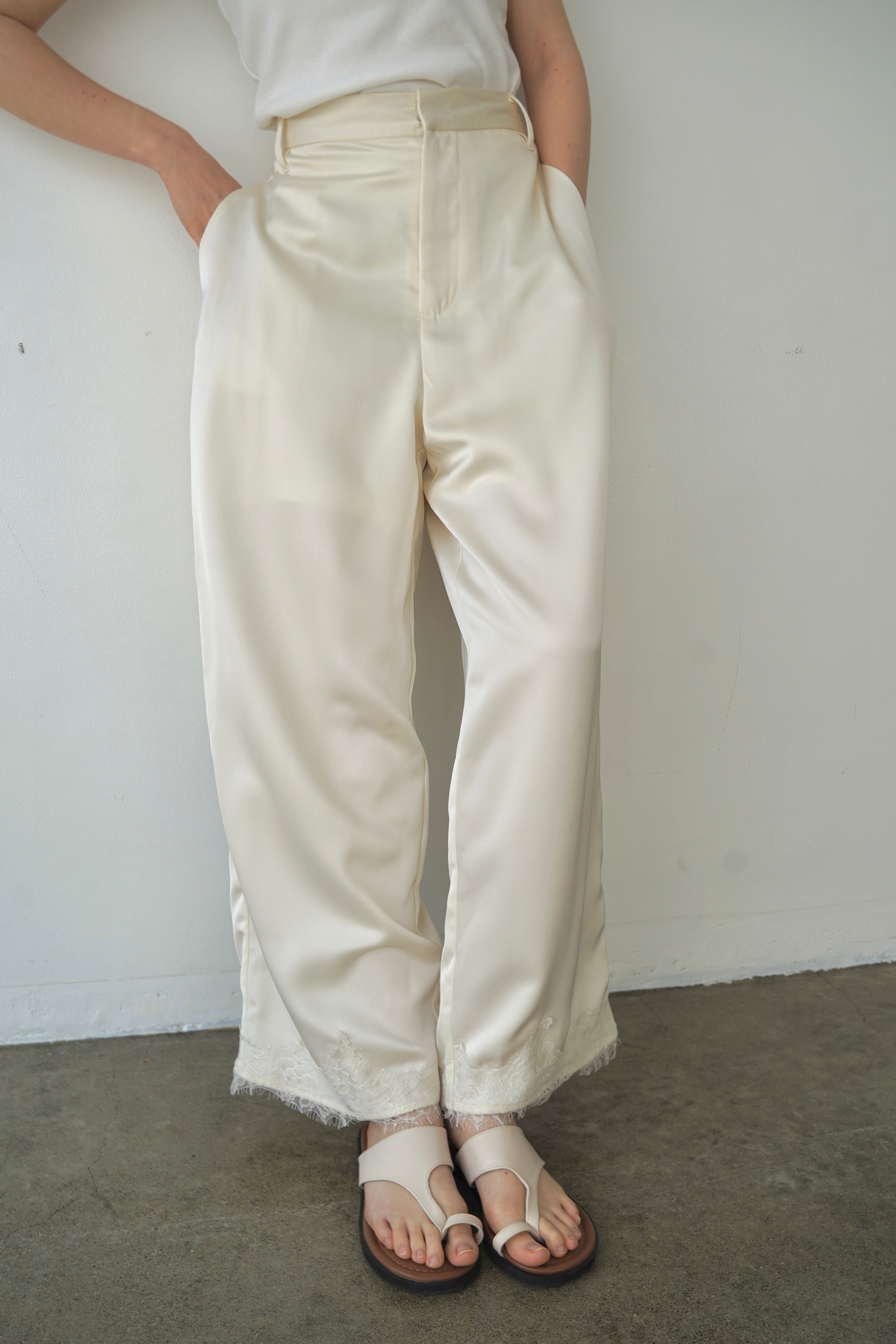【SET】Race satin pants