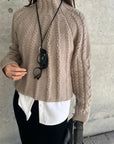 Cable hight neck knit