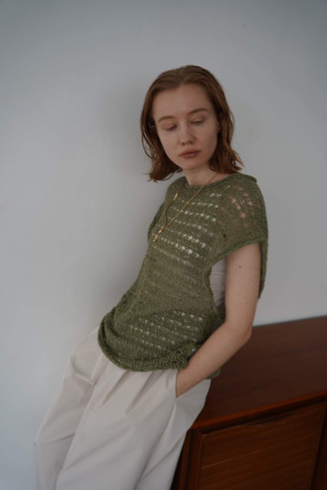 Openwork knit top