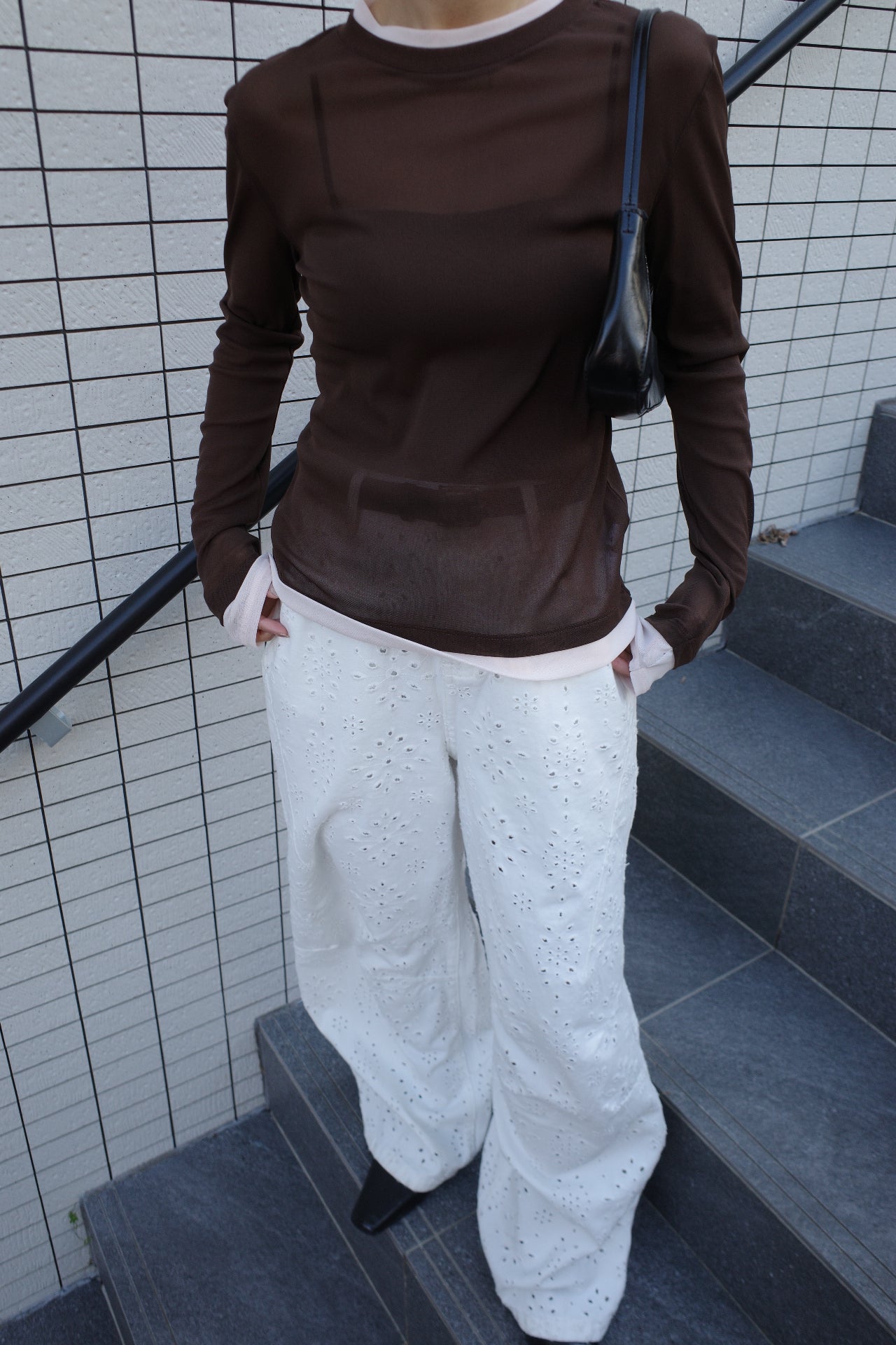 Layered see-through top