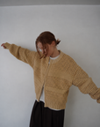 Low Gauge Texture Zip Cardigan