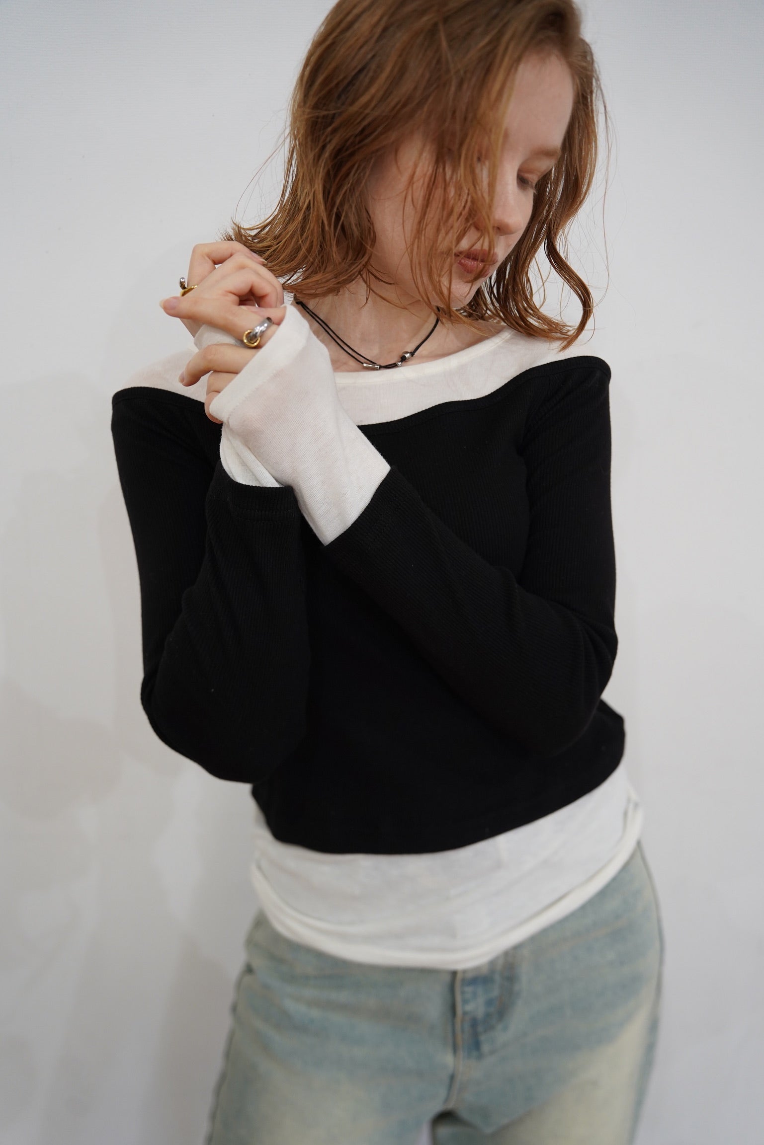 Lib off shoulder layered top – WELINOA