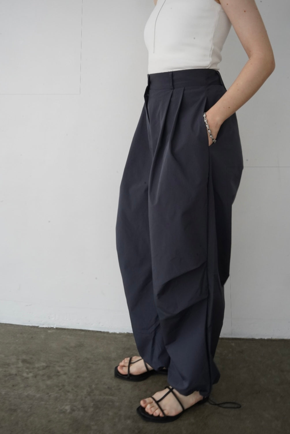 Water repellent parachute pants