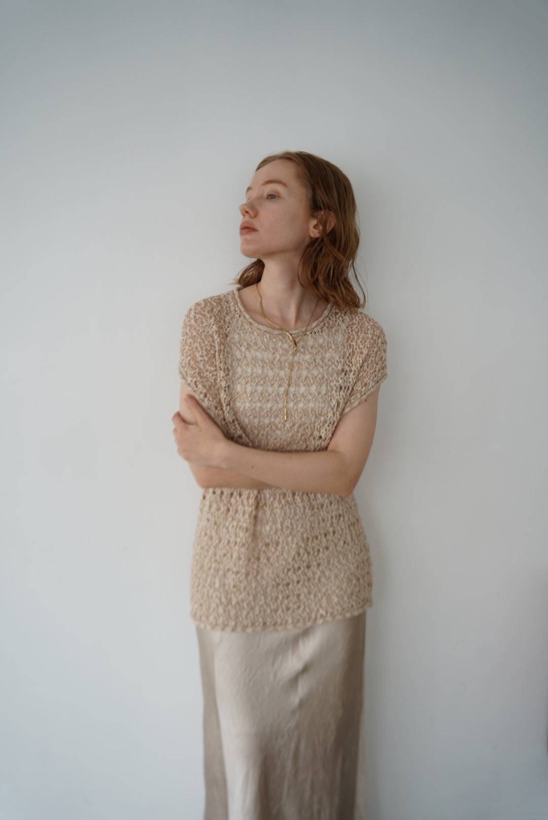 Openwork knit top