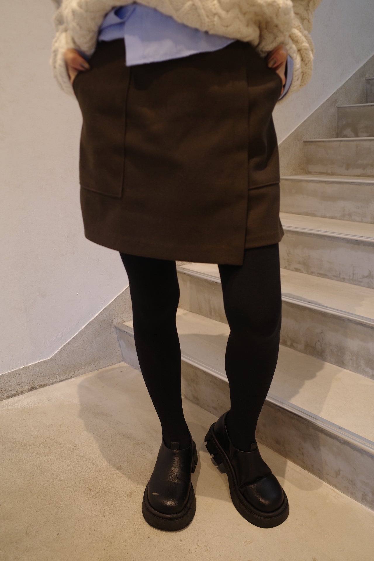 Pocket rap mini skirt