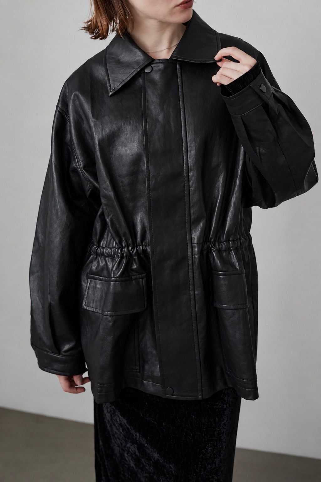 String leather jacket
