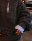 Deep skipper mohair knit