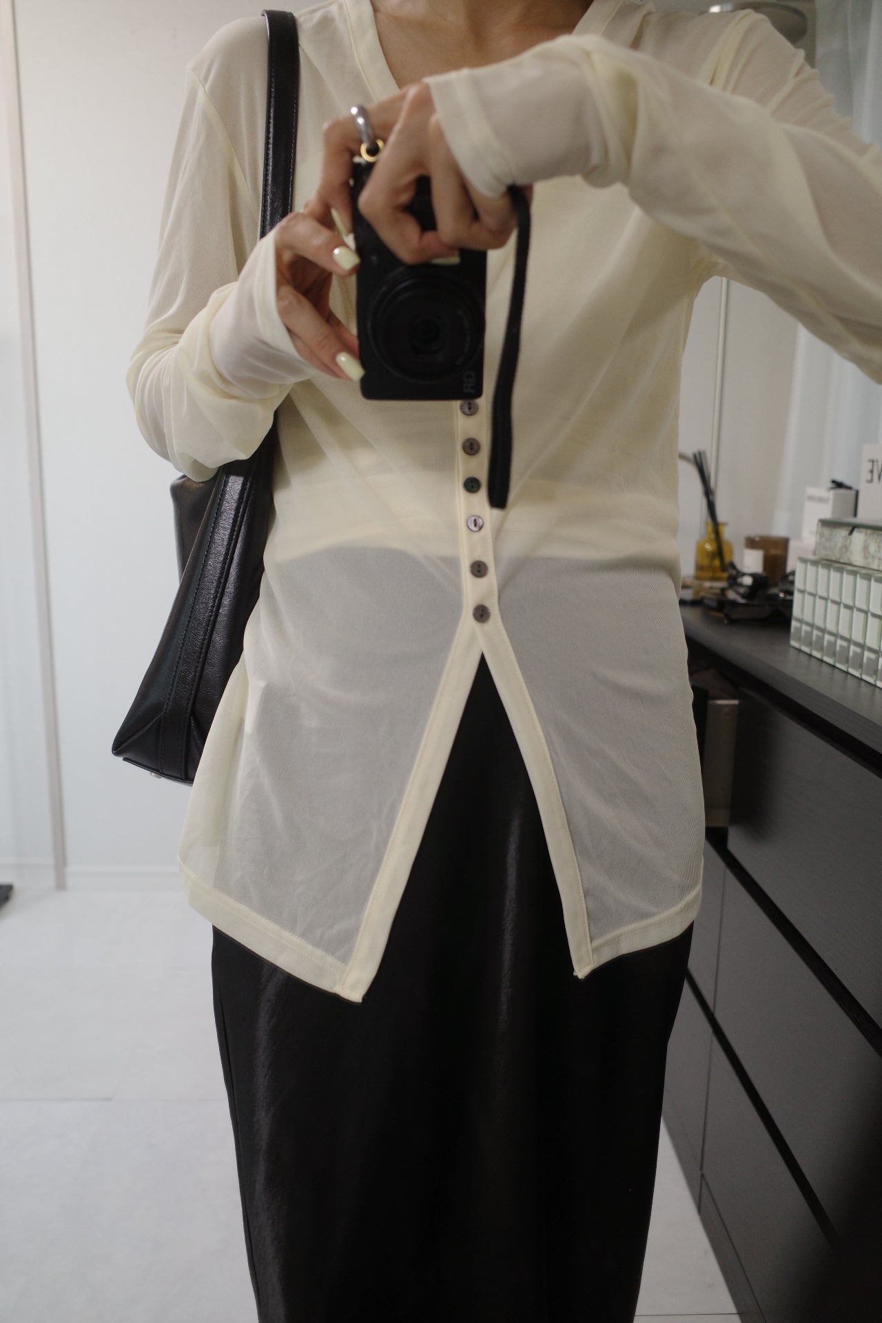Sheer bustier cardigan