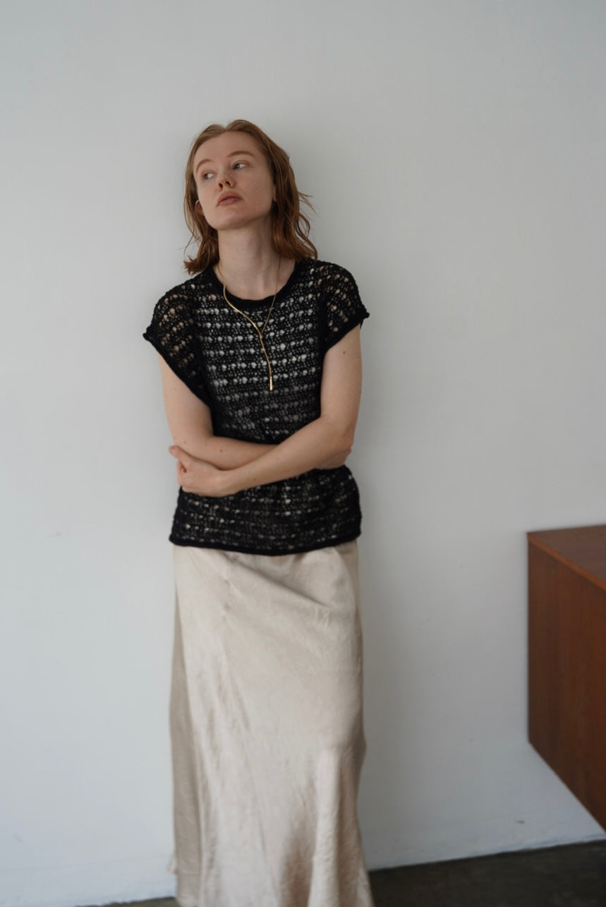 Openwork knit top